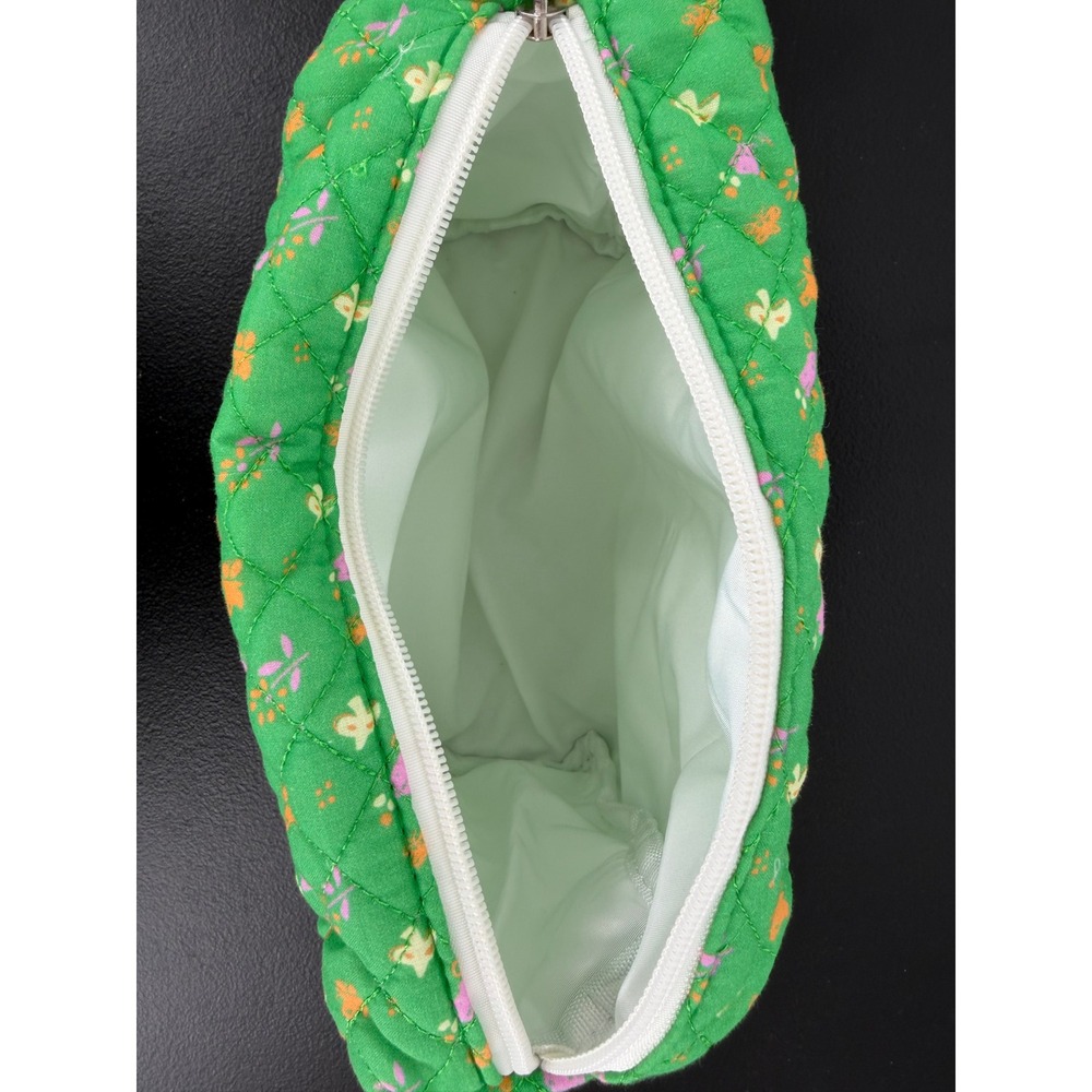 NWT Green With Floral Print Cosmetic Bag - Picture 4 of 5